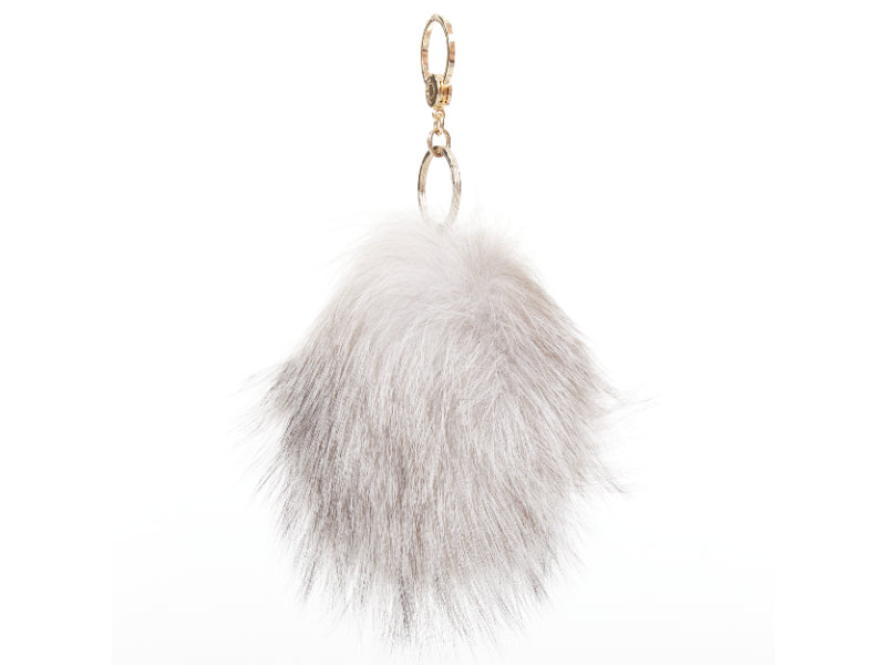 LORO PIANA 100% mink fur My Istrice brown cream Porcupine bag charm keyring