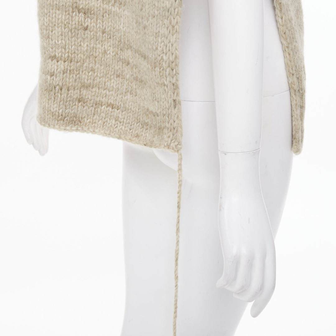 MAISON MARGIELA Corteccia melange alpaca wool blend deconstructed sweater vest S
