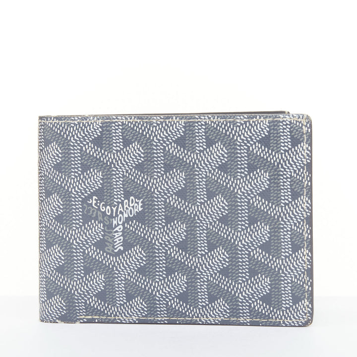 GOYARD Victoire grey Goyardine coated canvas monogram bifold credit card wallet