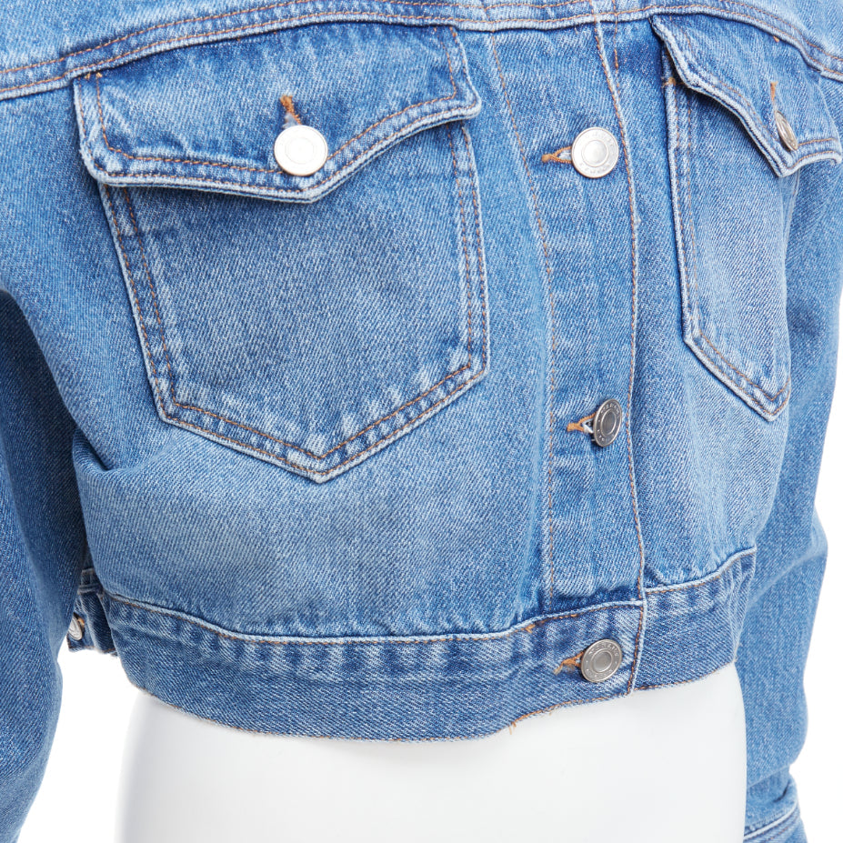 ISABEL MARANT ETOILE Tadia blue denim boxy cropped jacket FR36 S