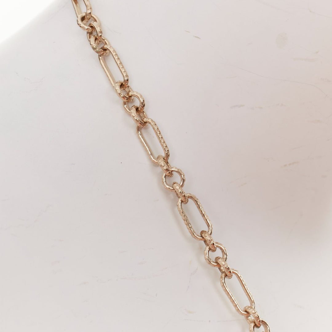 CHANEL B16C gold tone ivory pearl octagonal CC Camellia medallion chain necklace