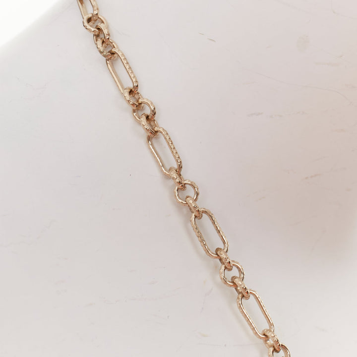 CHANEL B16C gold tone ivory pearl octagonal CC Camellia medallion chain necklace