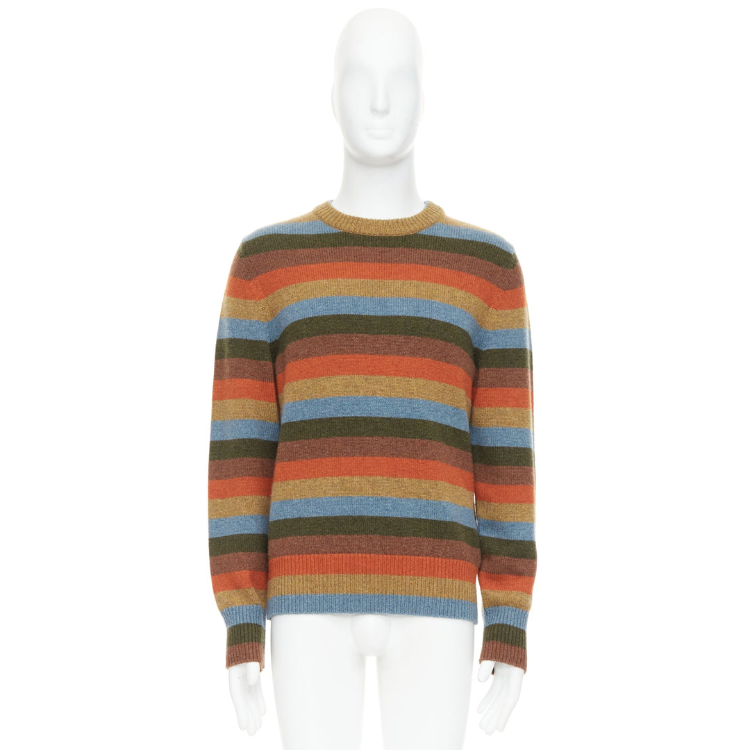 BOTTEGA VENETA cashmere blend multicolor striped pullover sweater IT48 M