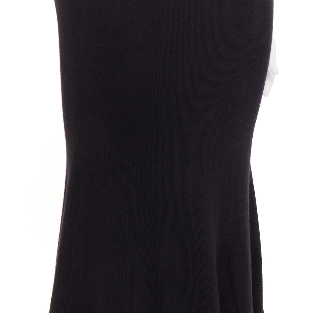 SAINT LAURENT 2022 Runway 100% cashmere turtleneck Power shoulder gown XS