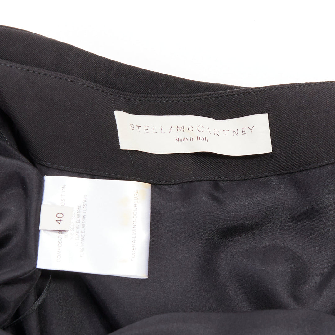 STELLA MCCARTNEY 2008 black silk intrecciato woven open back dress IT40 S