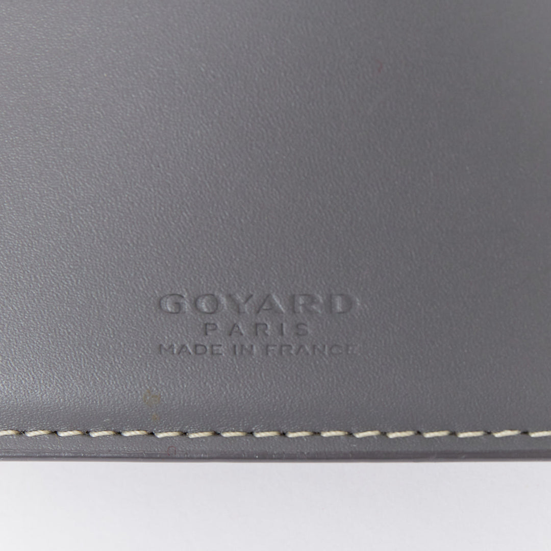 GOYARD Victoire grey Goyardine coated canvas monogram bifold credit card wallet