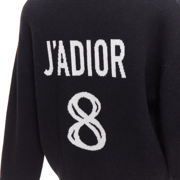 CHRISTIAN DIOR JADIOR 8 black cashmere blend pullover sweater FR36 S