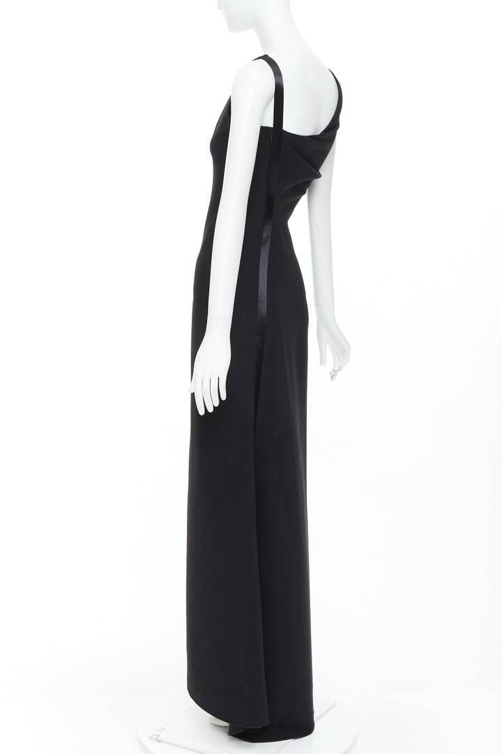 THIMISTER Vintage black asymmetric back drape taped long dress FR36 S