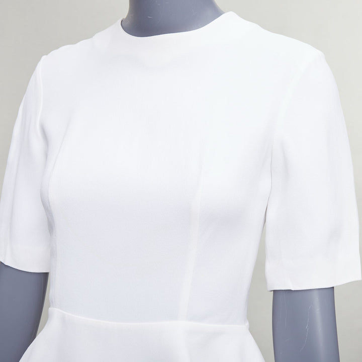 MIU MIU 2013 cream acetate blend peplum half sleeve top IT38 XS
