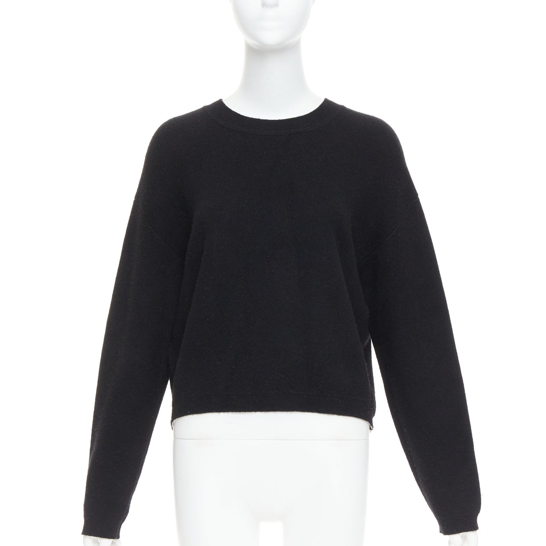 CHRISTIAN DIOR JADIOR 8 black cashmere blend pullover sweater FR36 S
