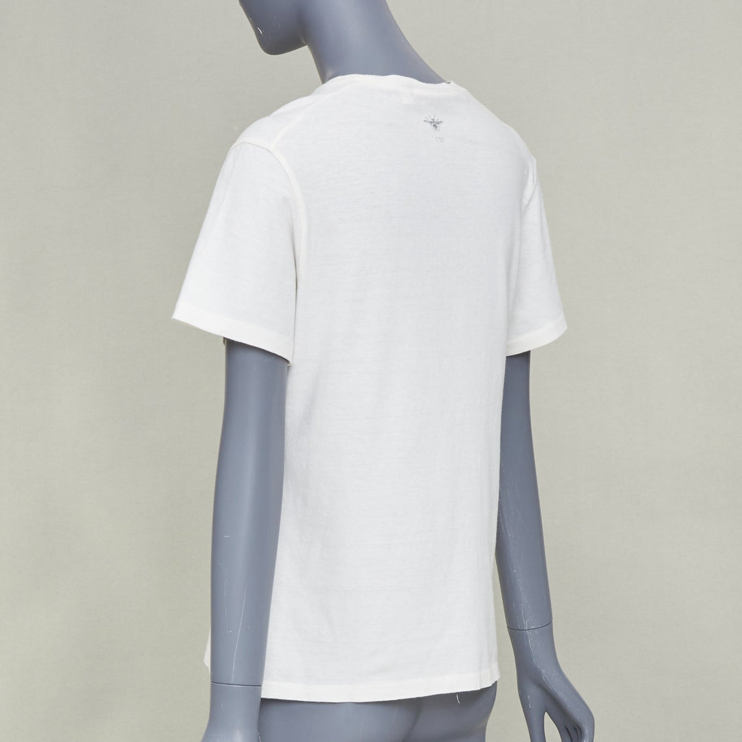 DIOR 2017 Runway We Should All Be Feminists ecru cotton linen t-shirt S