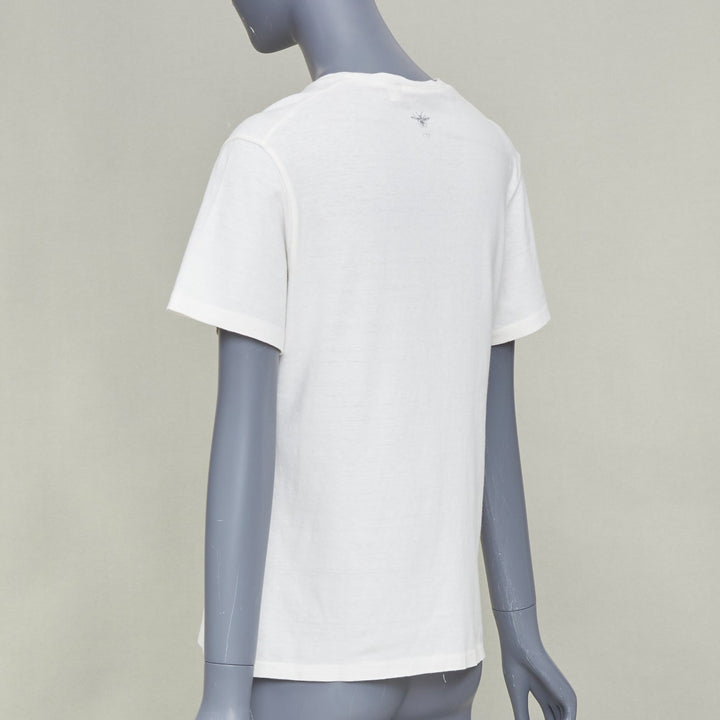 DIOR 2017 Runway We Should All Be Feminists ecru cotton linen t-shirt S