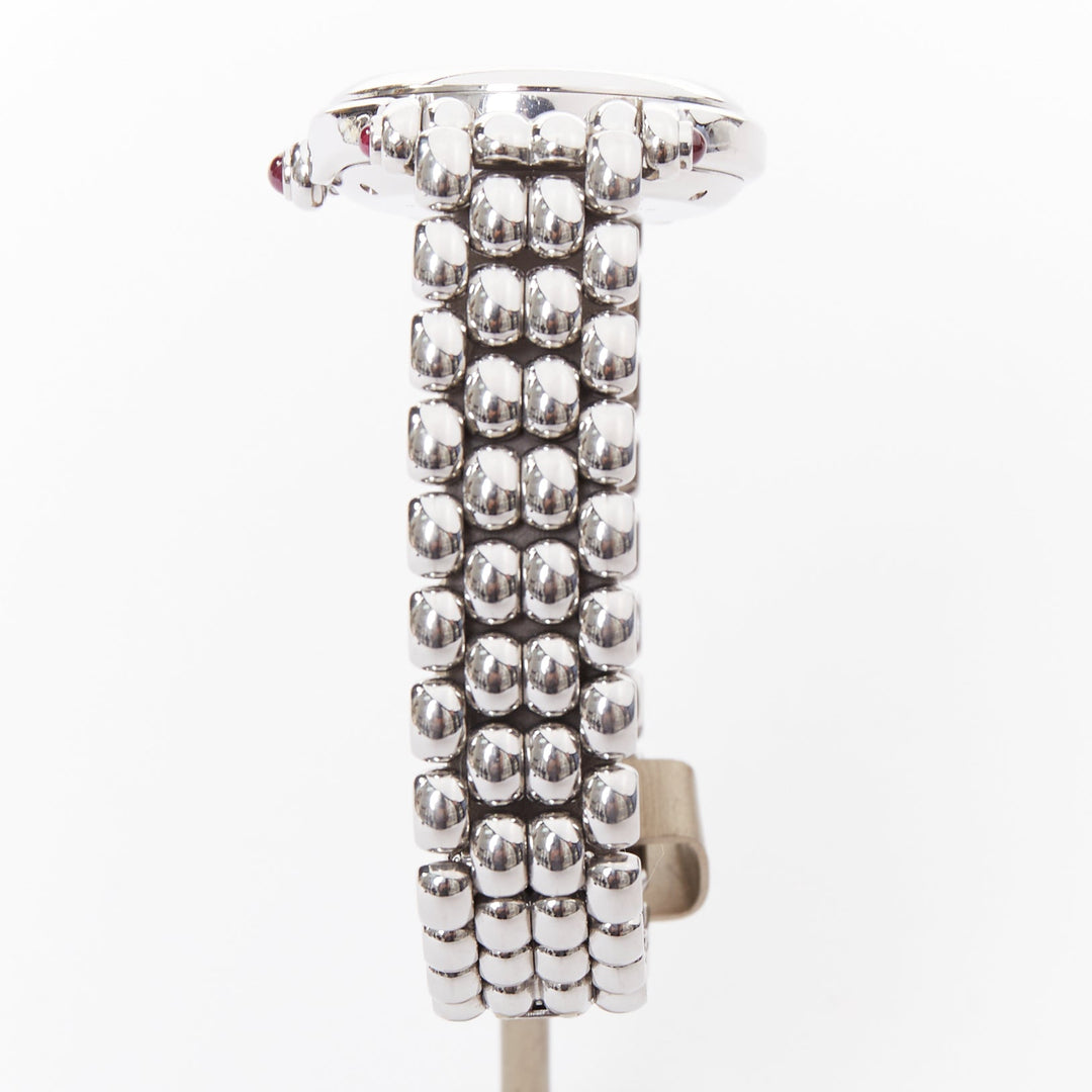 Chopard 2010s Happy Sport Round 32mm 7 Floating Diamond Steel Watch