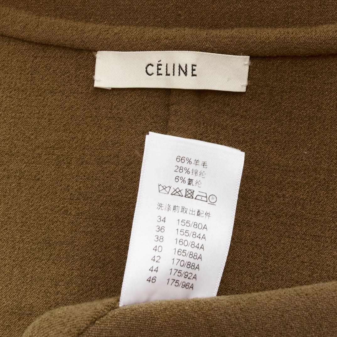 OLD CELINE Phoebe Philo 2014 Runway brown wool foldover collar jacket FR34 XS