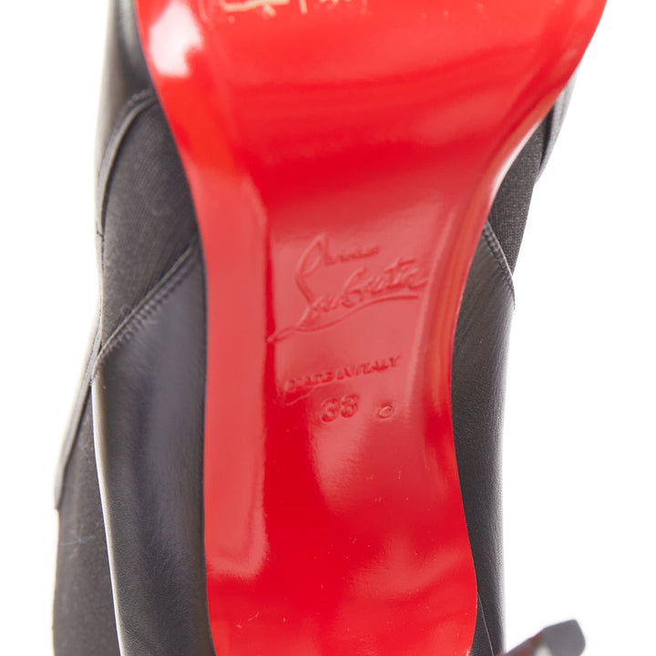 CHRISTIAN LOUBOUTIN Chelsea Chick Booty 100 black gusset ankle boots EU38 US8