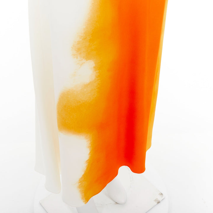 FERRAGAMO Maximilian Davis 2023 Runway orange sunset silk halter dress IT38 XS