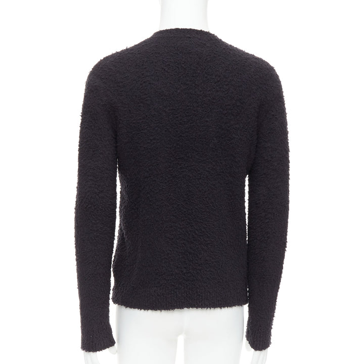 DANILO PAURA 2020 Errol black shaggy cotton pullover sweater  S