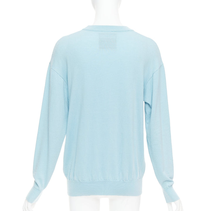 MOSCHINO Jeremy Scott My Little Pony blue logo rainbow sweater S