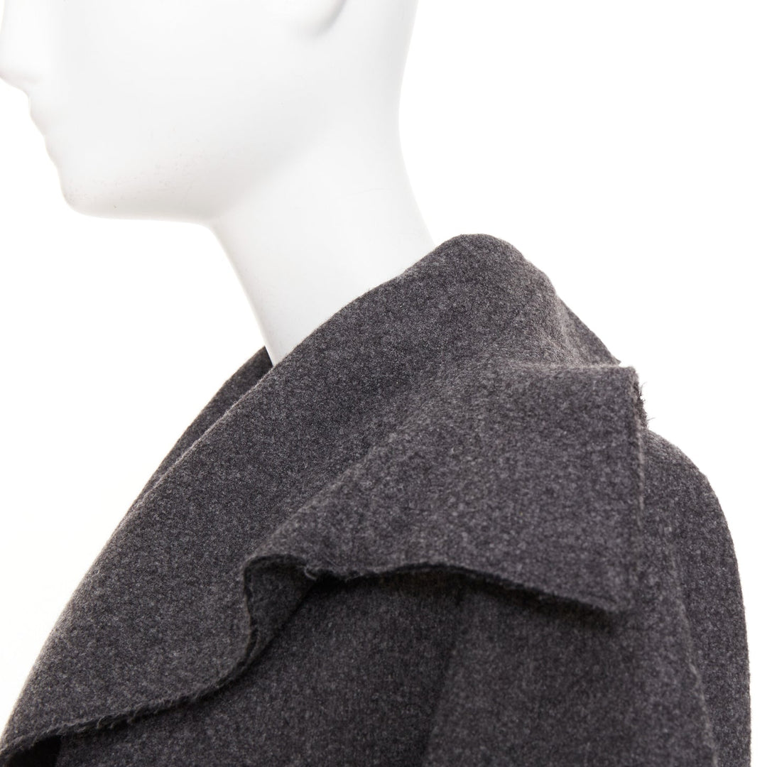 CHANEL 2011 Byzance grey wool oversized cape collar double breasted coat