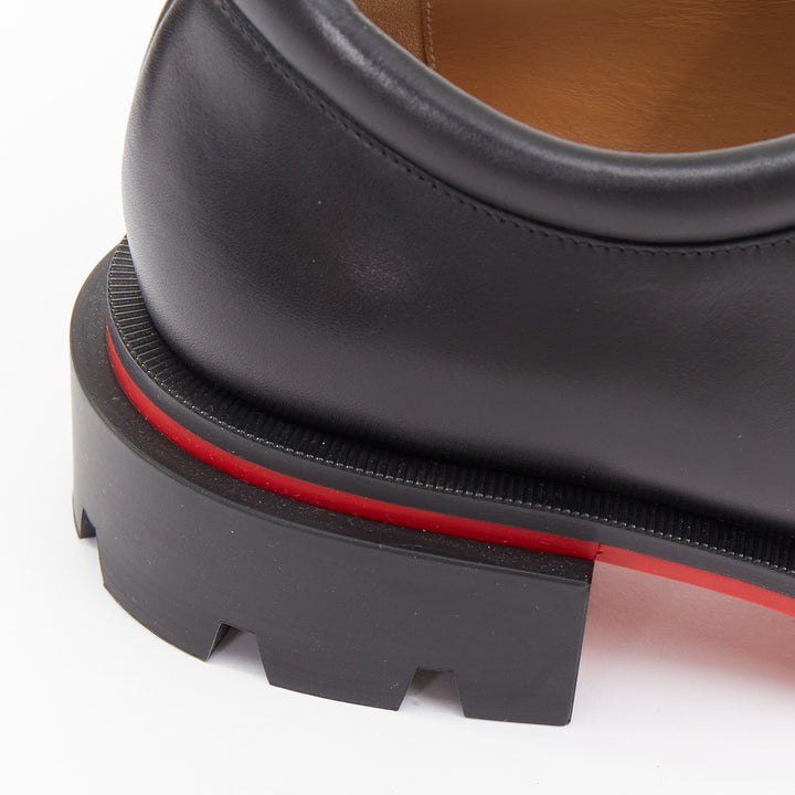 CHRISTIAN LOUBOUTIN Our Pabelito black smooth calf leather lug derby EU43 US10