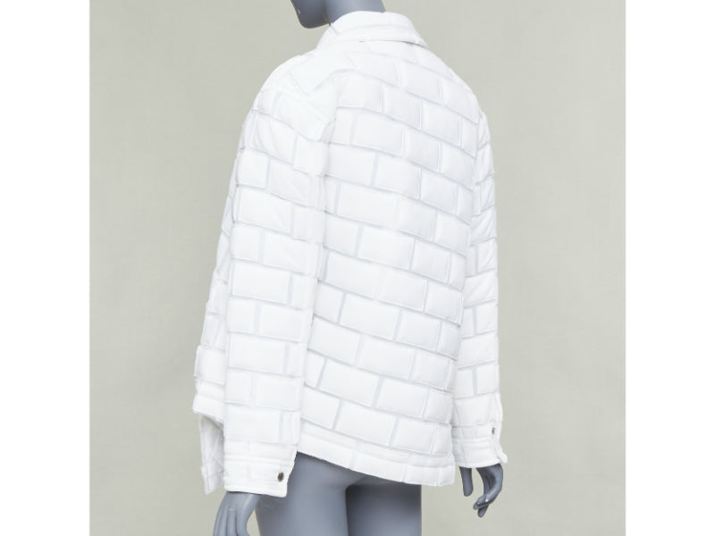 COMME DES GARCONS Homme Plus 2018 white brick sheer overlay quilted jacket XS