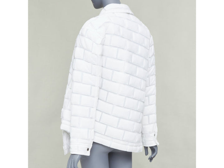 COMME DES GARCONS Homme Plus 2018 white brick sheer overlay quilted jacket XS