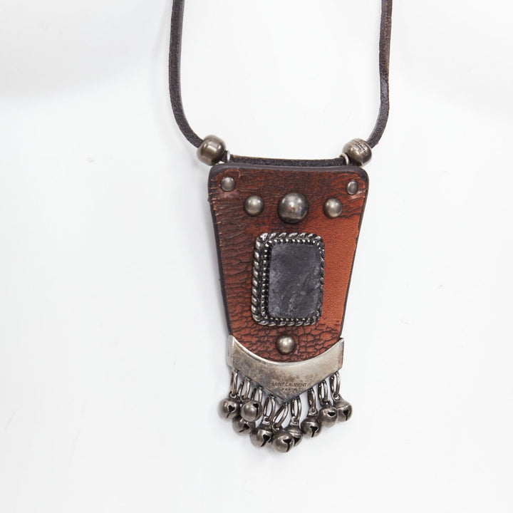 SAINT LAURENT Hedi Slimane 2015 Runway Psych Rock Bohemian Stone necklace