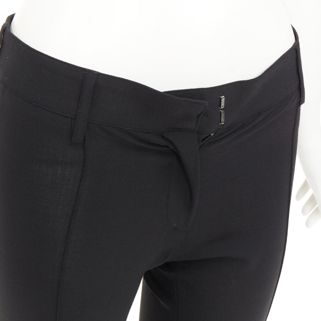 BALENCIAGA 2005 pleated front big belt loops tapered dress pants trousers FR36 S