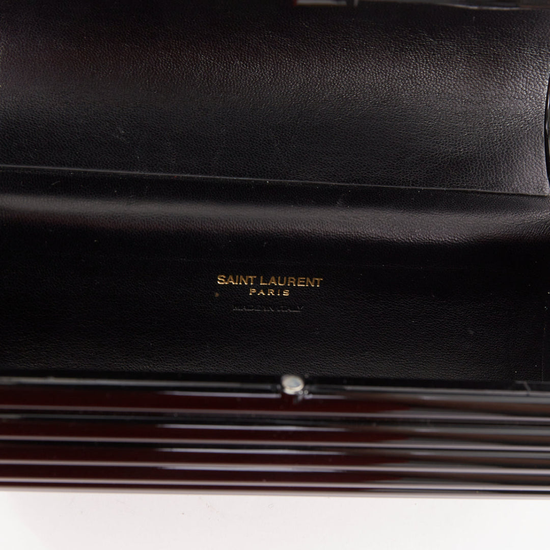 SAINT LAURENT 2016 Opium Box black plexiglass tassel minaudiere box clutch bag