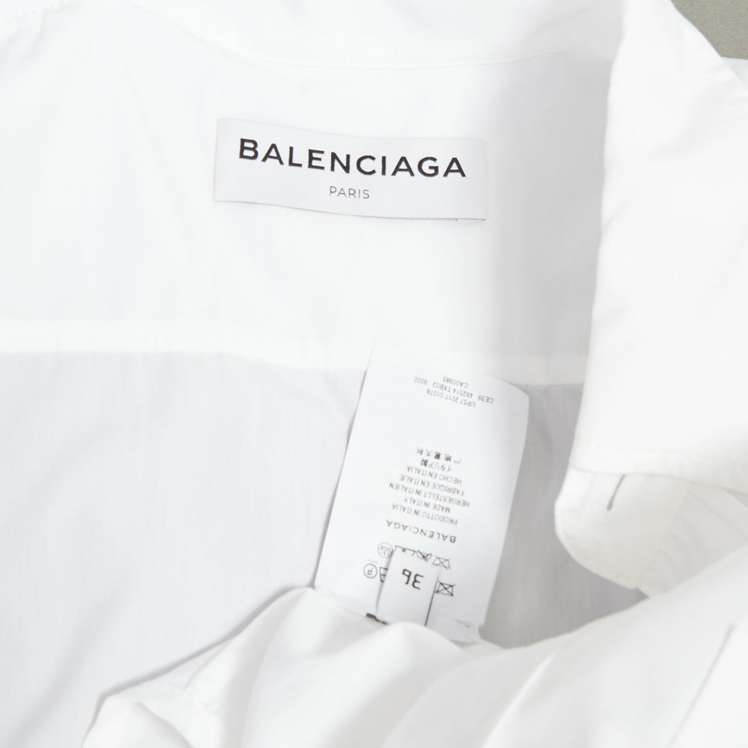 BALENCIAGA DEMNA 2017 Car Mat black padded white deconstructed shirt FR36 S