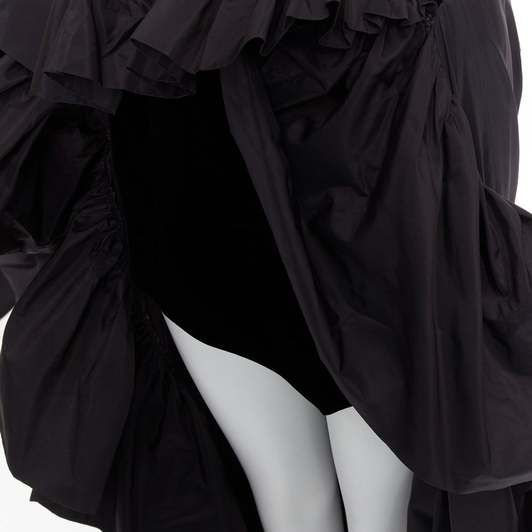 rare ALEXANDRE VAUTHIER COUTURE SS2017 Runway black velvet crystal ruffle gown