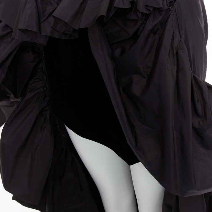 rare ALEXANDRE VAUTHIER COUTURE SS2017 Runway black velvet crystal ruffle gown