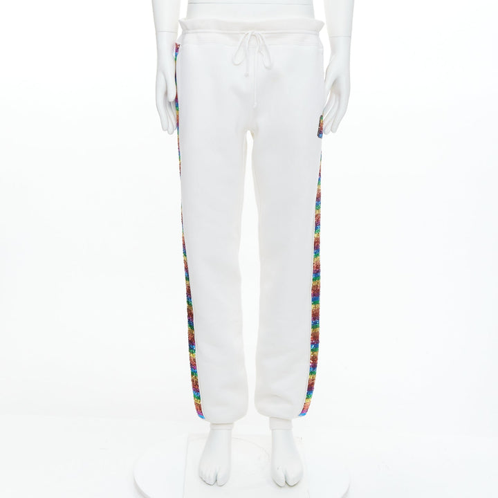 MARC JACOBS rainbow sequins trim drawstring jogger sweat pants M
