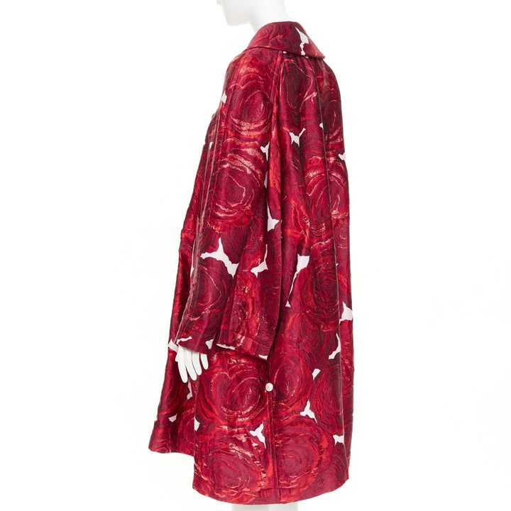 COMME DES GARCONS 2020 Orlando double sleeve red rose jacquard brocade coat S