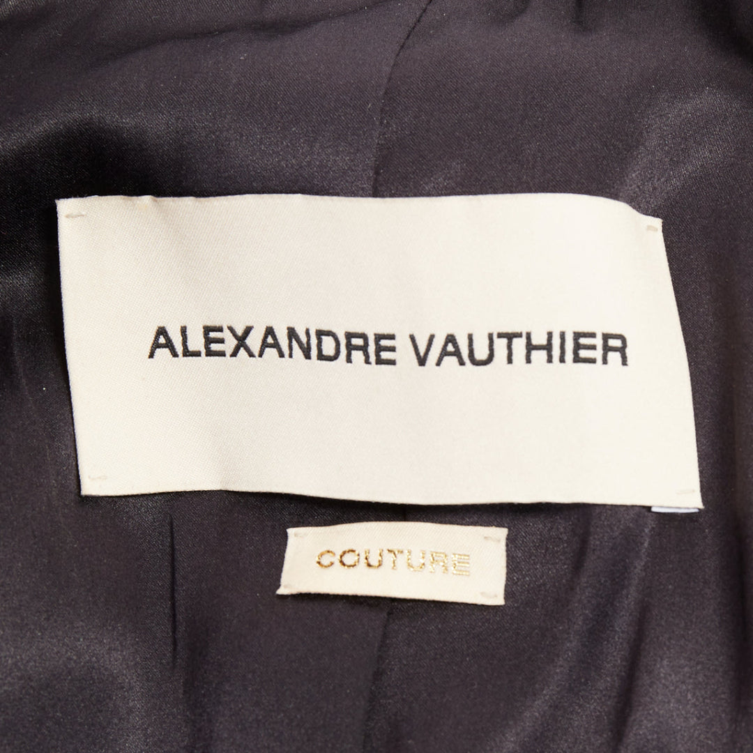 ALEXANDRE VAUTHIER COUTURE black wasp waist power padded shoulder blazer jacket