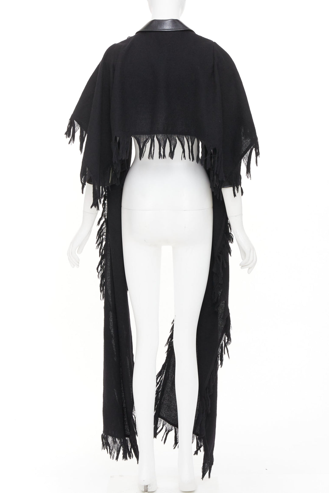 NOIR KEI NINOMIYA 2018 Runway Scarf faux leather crop avant garde biker jacket S