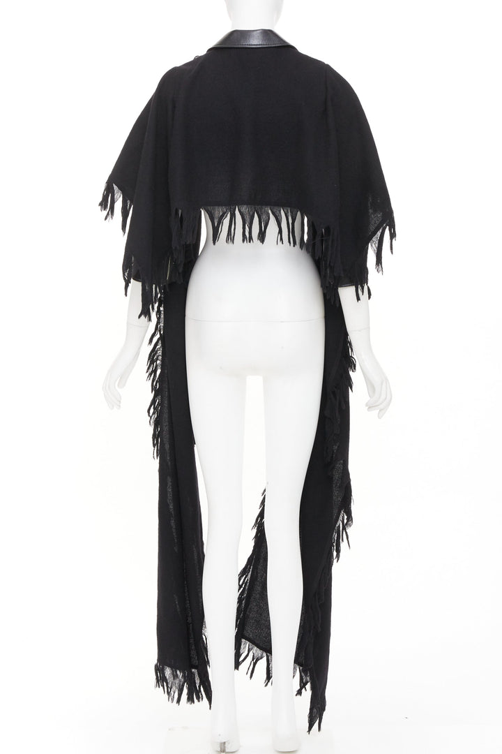 NOIR KEI NINOMIYA 2018 Runway Scarf faux leather crop avant garde biker jacket S