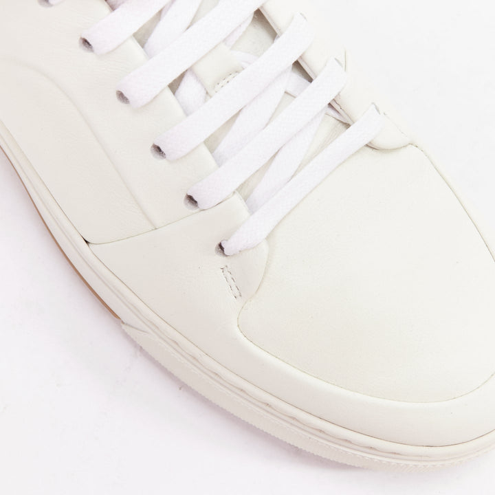 BOTTEGA VENETA white leather minimal lace up sneakers EU39