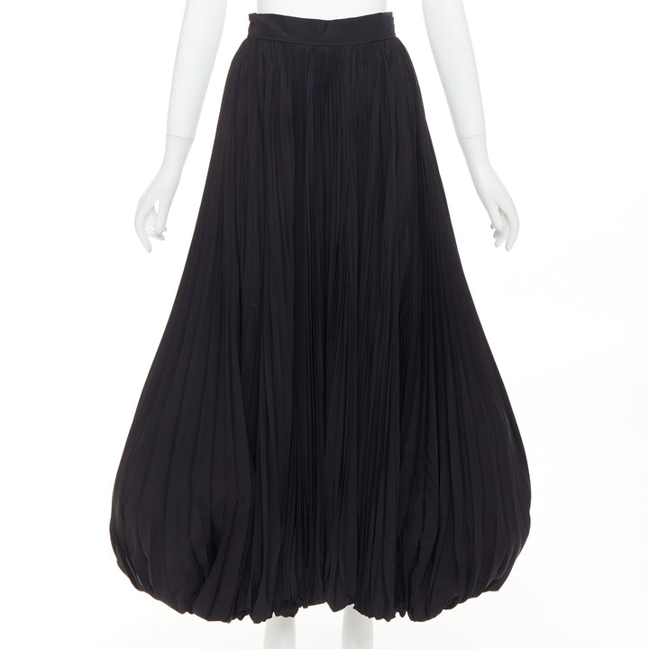 rare ALEXANDRE VAUTHIER COUTURE black pleated voluminous bubble hem skirt