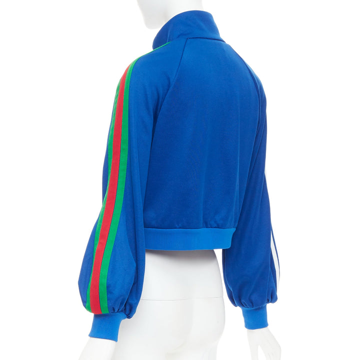 GUCCI Adidas 2022 Trefoil blue embroidery web trim logo track jacket XS