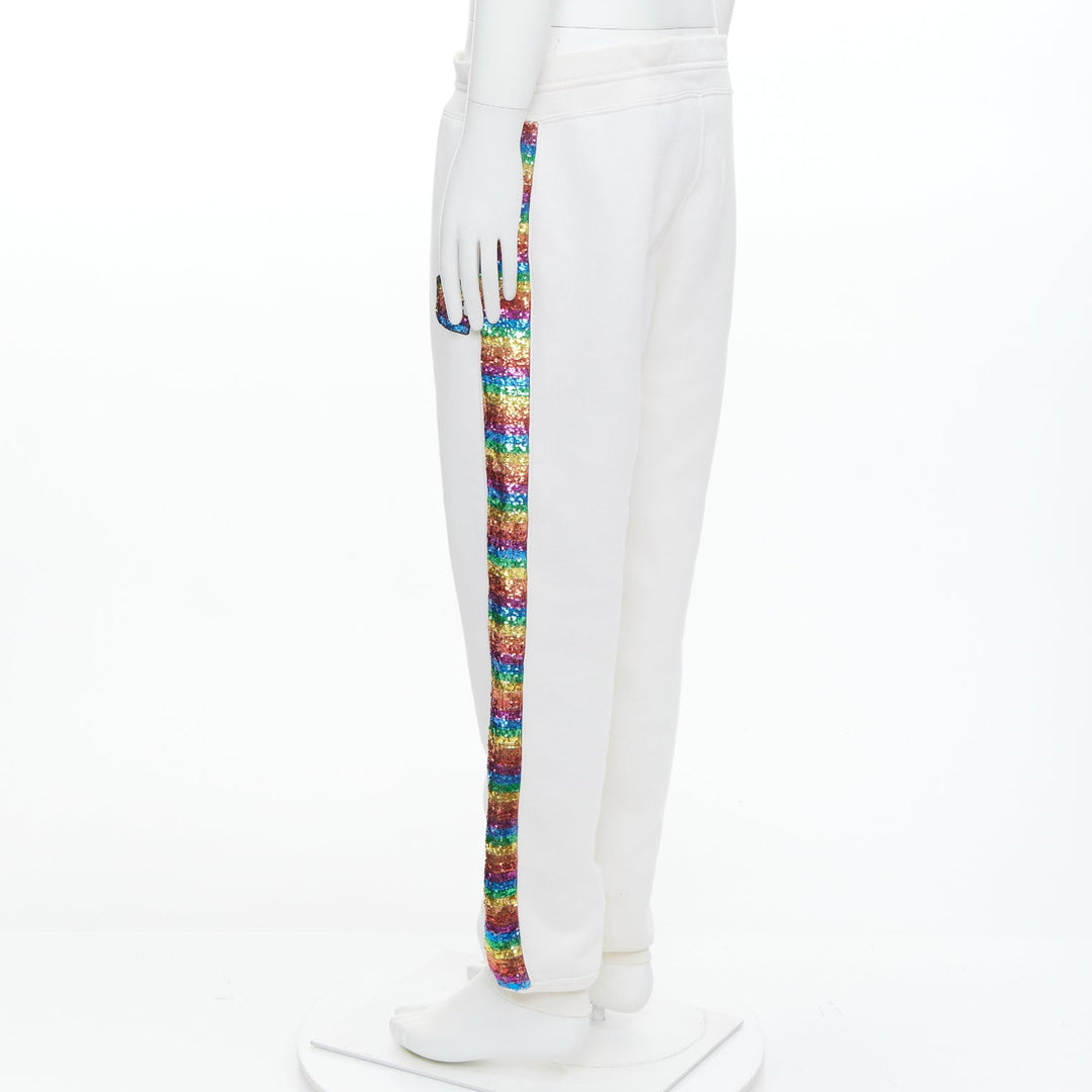 MARC JACOBS rainbow sequins trim drawstring jogger sweat pants M