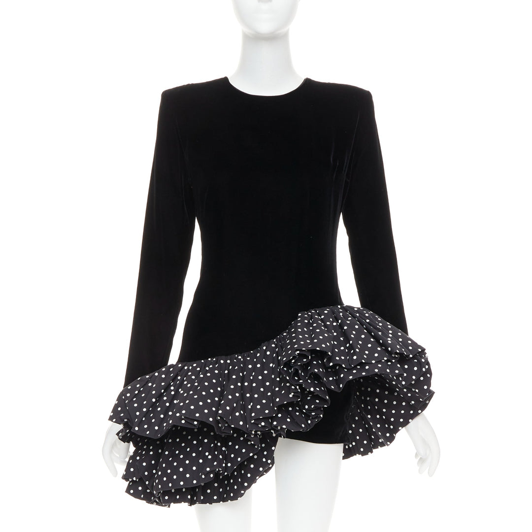 alexandre vauthier black velvet dress Alexandre Vauthier Black Velvet Dramatic Drape Detail Dress