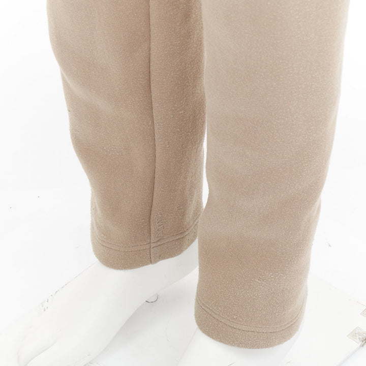 BOTTEGA VENETA beige contrast waistband elastic jogger pants IT48 M