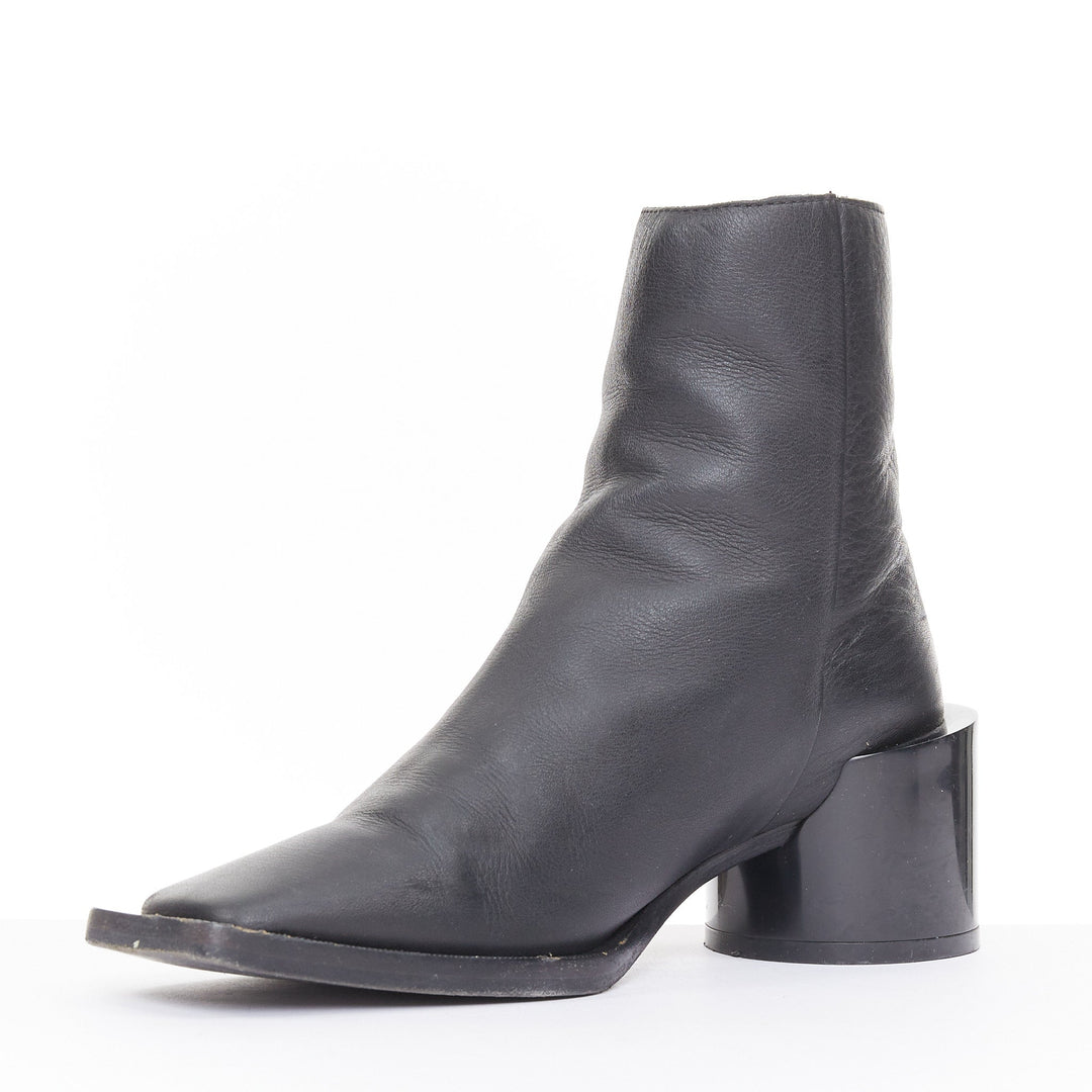 MM6 MAISON MARGIELA 2021 Anatomic black leather square toe ankle boots EU36 US6