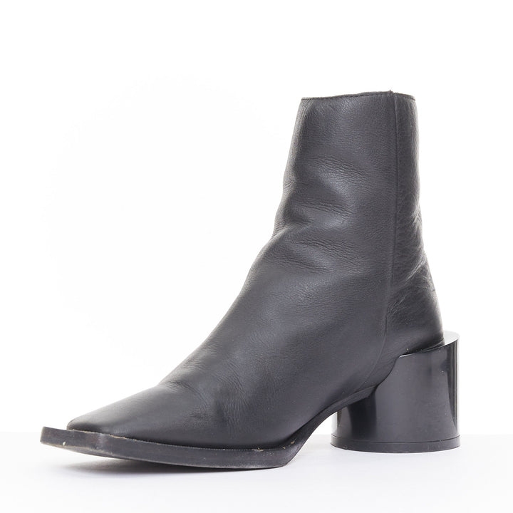 MM6 MAISON MARGIELA 2021 Anatomic black leather square toe ankle boots EU36 US6