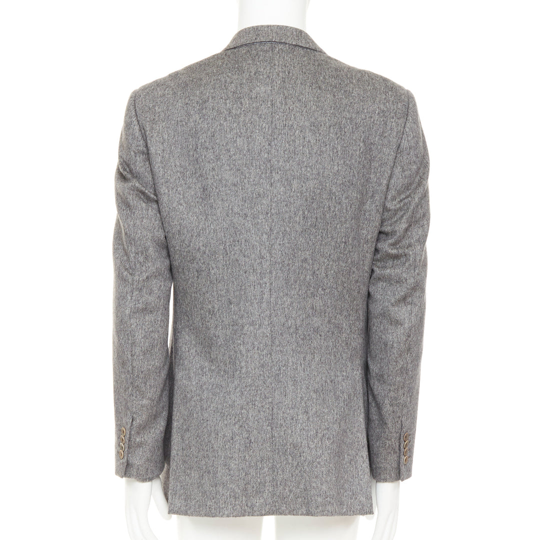 VERSACE 100% cashmere grey flap pocket 2-button unstructured blazer EU50 L
