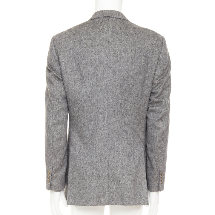 VERSACE 100% cashmere grey flap pocket 2-button unstructured blazer EU50 L