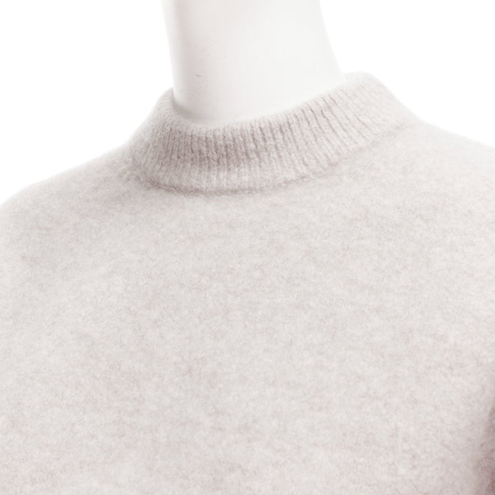 ALL SAINTS Naomi beige wool blend hi neck long sleeve cropped sweater S