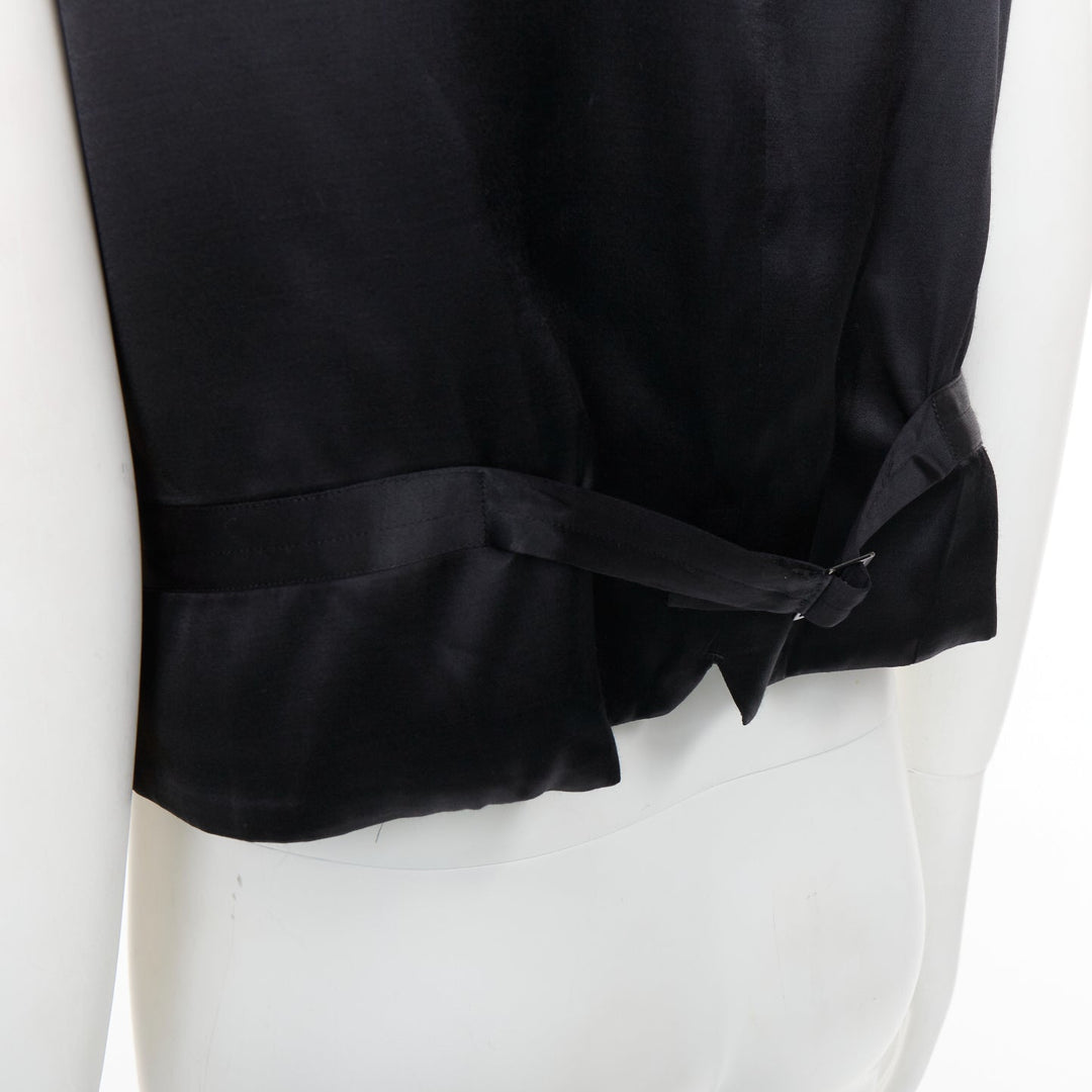 YOHJI YAMAMOTO HOMME beige wool front black silk blend back waist coat