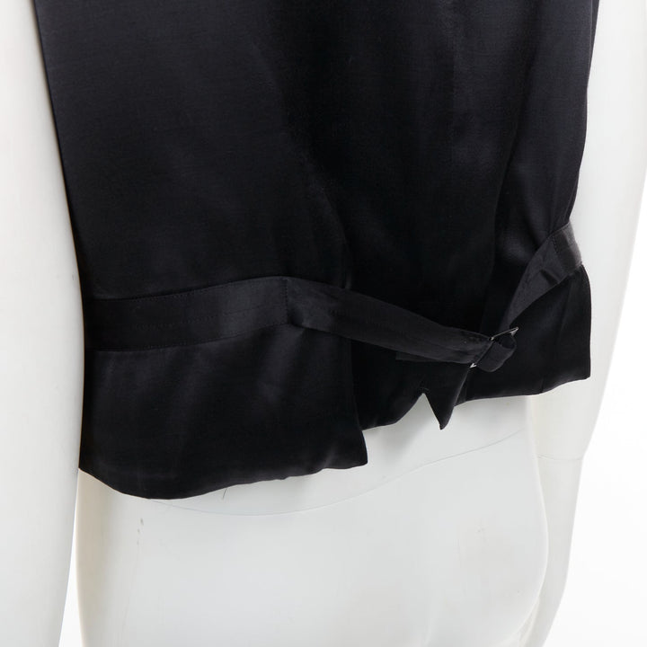 YOHJI YAMAMOTO HOMME beige wool front black silk blend back waist coat
